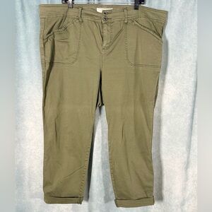 Torrid military green cropped cargo plus size 22